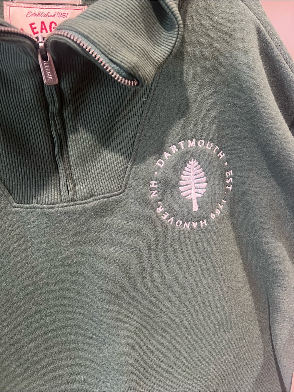 League Forest Green Quarter-Zip Sweatshirt - Picture 3 of 5